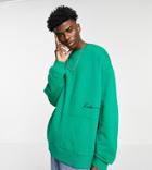Reclaimed Vintage Inspired Cutabout Sweatshirt In Dark Green
