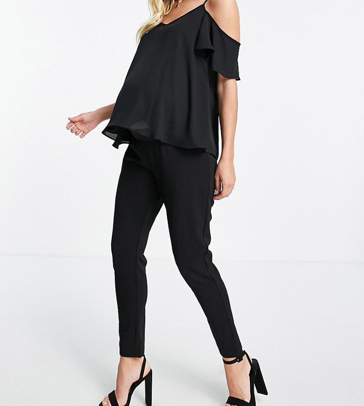 Asos Design Maternity Jersey Tapered Suit Pants In Black