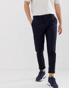 Selected Homme Slim Tailored Pants With Zip Opening In Ankle Length - Navy