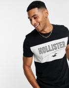Hollister Tech Logo Color Block T-shirt In Black