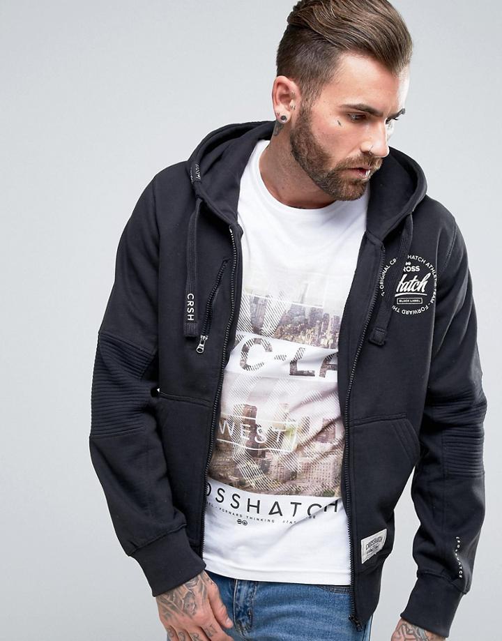 Crosshatch Zip-through Hoody - Gray
