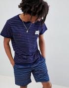 Ripndip Peeking Nermal Striped T-shirt In Navy - Navy