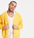 Reclaimed Vintage Inspired Organic Cotton Jersey Bomber Jacket In Yellow