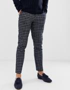 River Island Skinny Smart Pants In Navy Pupstooth - Navy
