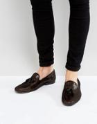 Asos Loafers In Gold And Black Metallic Textile - Gold