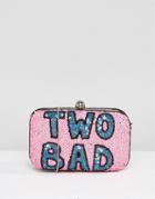 From St Xavier X How Two Live Hand Beaded Two Bad Box Clutch Bag - Pink