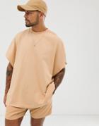 Asos Design Extreme Oversized T-shirt In Beige