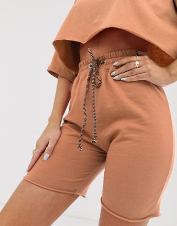 Public Desire X Lissy Roddy Sweat Shorts Two-piece-brown