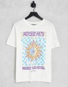 Pull & Bear Oversized Graphic T-shirt In White