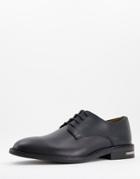 Walk London Oliver Derby Shoes In Black Leather