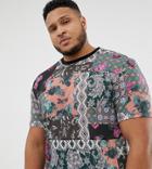 Asos Design Plus Relaxed T-shirt With All Over Patchwork Print - Multi