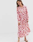 Glamorous Midaxi Smock Dress In Poppy Print