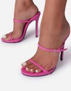 Ego Titus Square Toe Heel Sandals In Pink