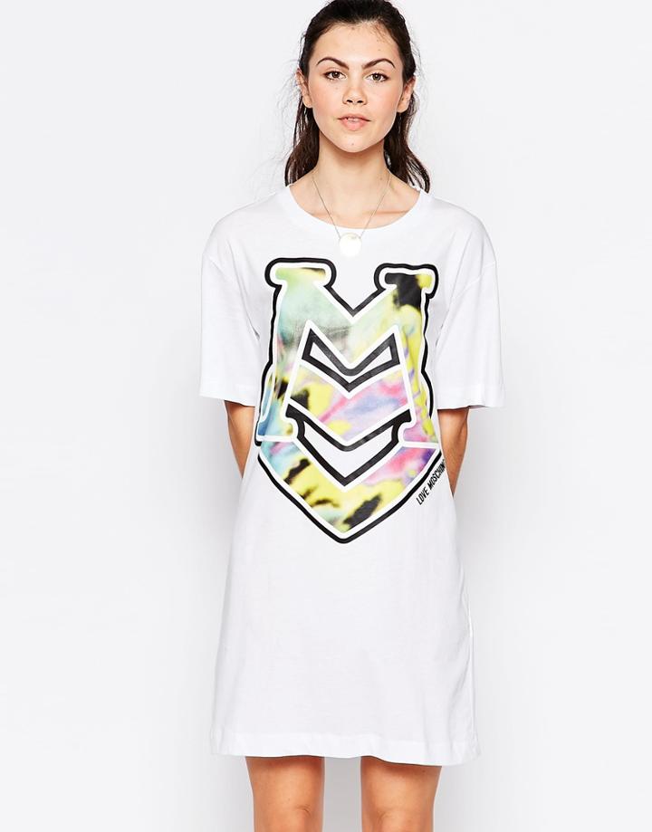 Love Moschino T-shirt Dress With Logo - White