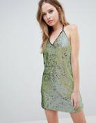Oh My Love T Bar Sequin Dress - Green