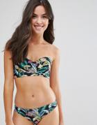 Oasis Tropical Print Halter Neck Bikini Top - Blue
