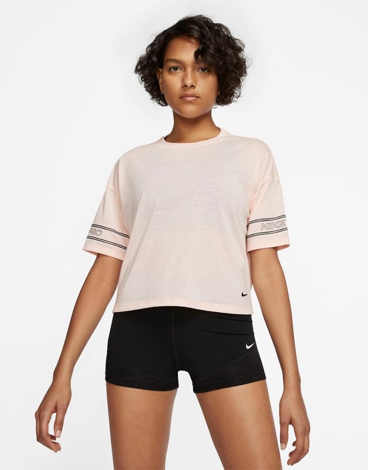Nike Pro Training Logo T-shirt In Pink