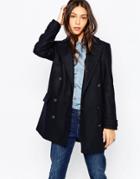 Pepe Jeans Baltimore Double Breasted Coat - Navy