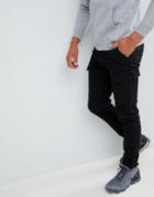 Boohooman Cargo Pants With Pocket Detail In Black - Black