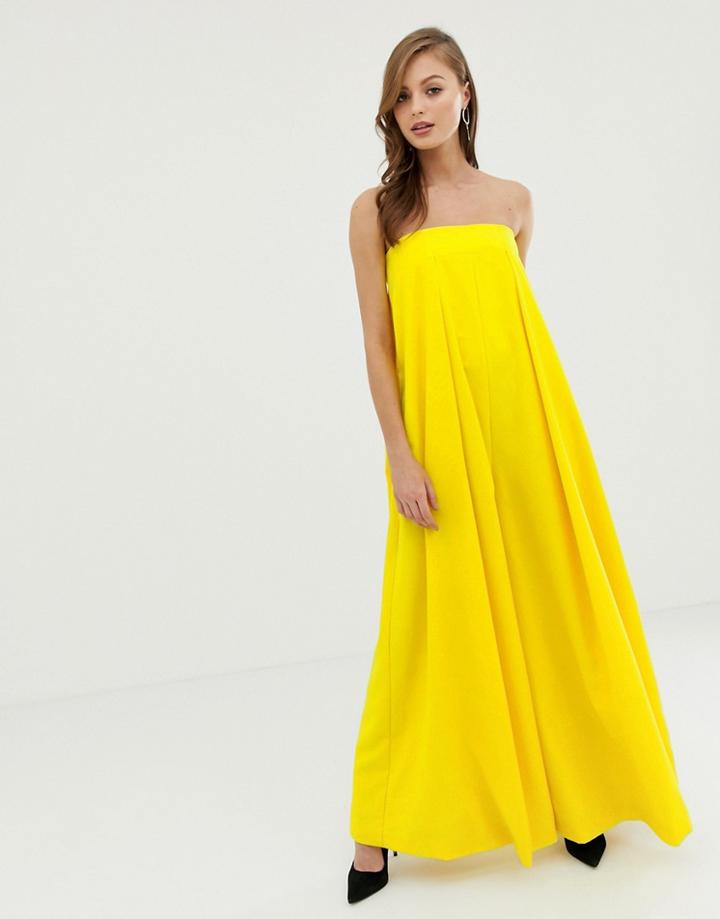 Asos Edition Bandeau Wide Leg Jumpsuit - Orange