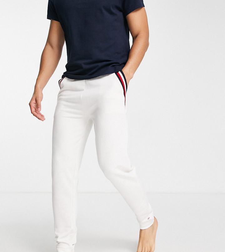 Tommy Exclusive To Asos Lounge Sweatpants With Flag Logo Pocket Stripes In Cream-white