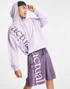 Asos Actual Relaxed Short With Health And Wellbeing Logo In Purple - Part Of A Set
