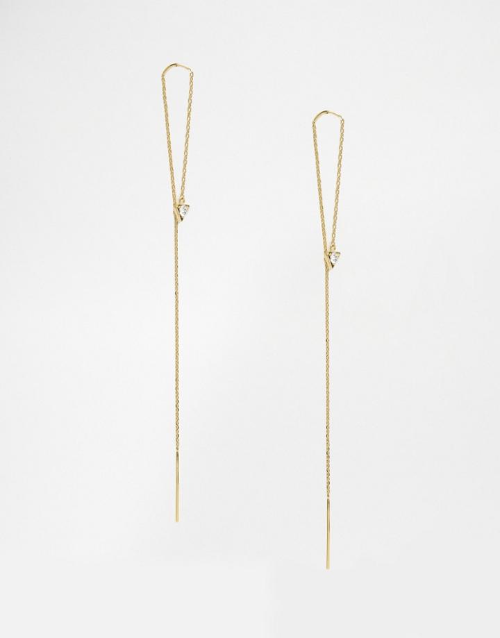 Orelia Gold Plated Triangle Lariat Thru Earrings - Gold Plated