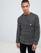 Le Breve Thick Knitted Sweater-black