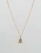 Asos Triangle Pendant Necklace In Gold - Gold