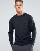 Tommy Hilfiger Sweater With Flag Logo In Black Cotton - Black
