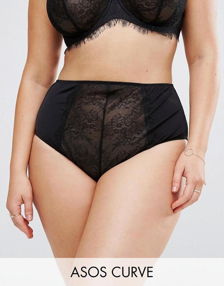 Asos Curve Eyelash Highwaist Pant - Black