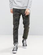 Kubban Skinny Jeans In Camo - Green