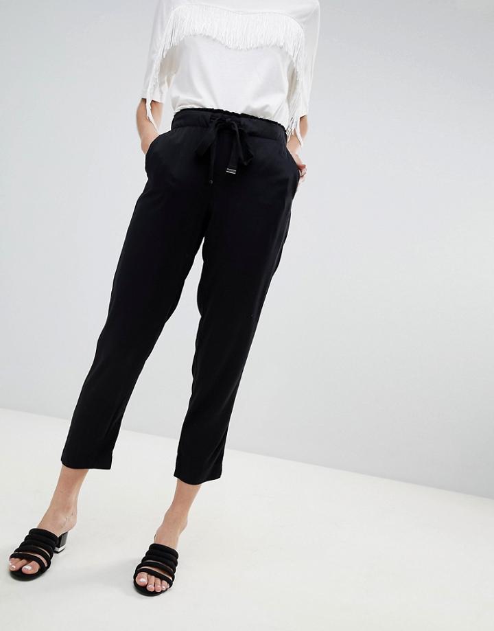 Mango Drawstring Pants - Black