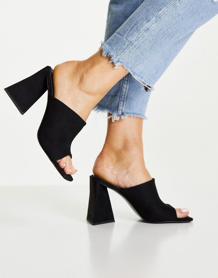 Asos Design Nyla Heeled Mules In Black