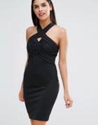 Forever Unique Jamilia Lattice Strap Dress - Black