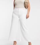 Lost Ink Plus Wide Leg Jeans In White