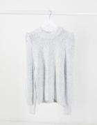 Asos Design Oversized Sweater With Bell Sleeves In Gray-grey