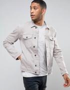 Religion Denim Jacket In Washed Gray Denim - Gray