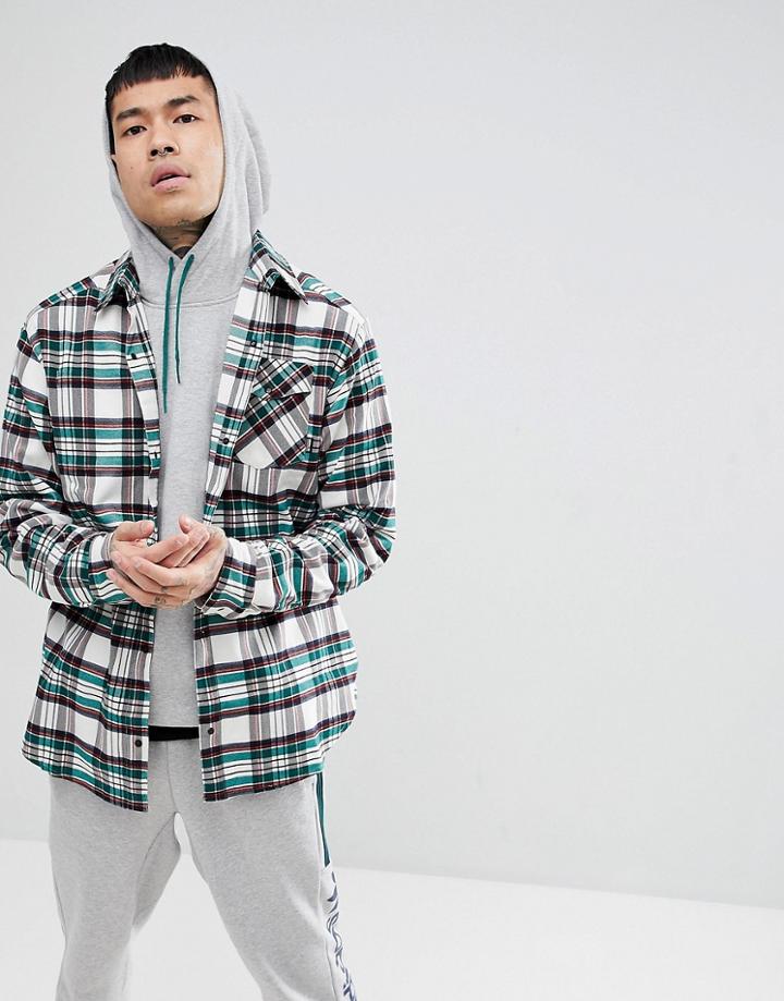 Adidas Skateboarding Checkered Shirt In White Ce1809 - White