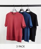 Asos Design 3 Pack T-shirt With Crew Neck - Multi