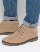 Pull & Bear Faux Suede Desert Boots In Beige - Beige
