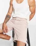 Selected Homme Loose Fit Denim Shorts In Pink