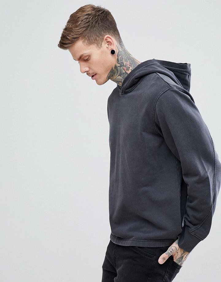 Weekday Hook Hoodie Washed Black - Black