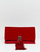 Ted Baker Karly Velvet Tassle Clutch - Red