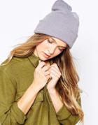7x Deep Turn Up Beanie Hat - Gray