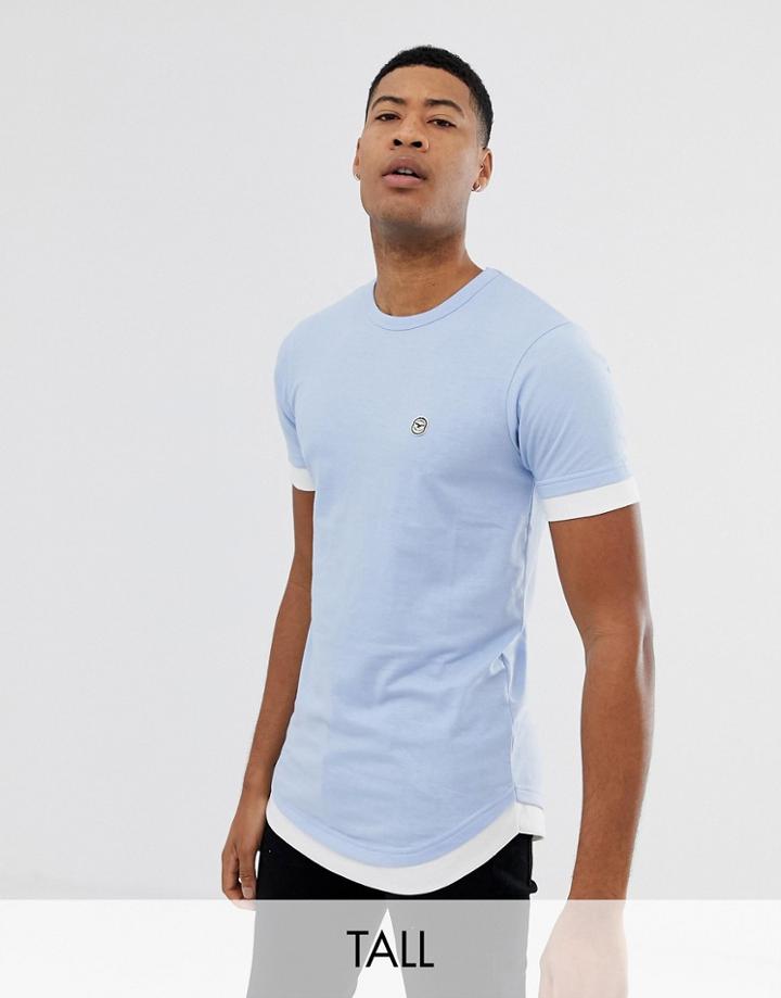 Le Breve Tall Double Layer T-shirt-blue