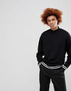 Asos Sweatshirt With Turtleneck And Tipping In Black - Black