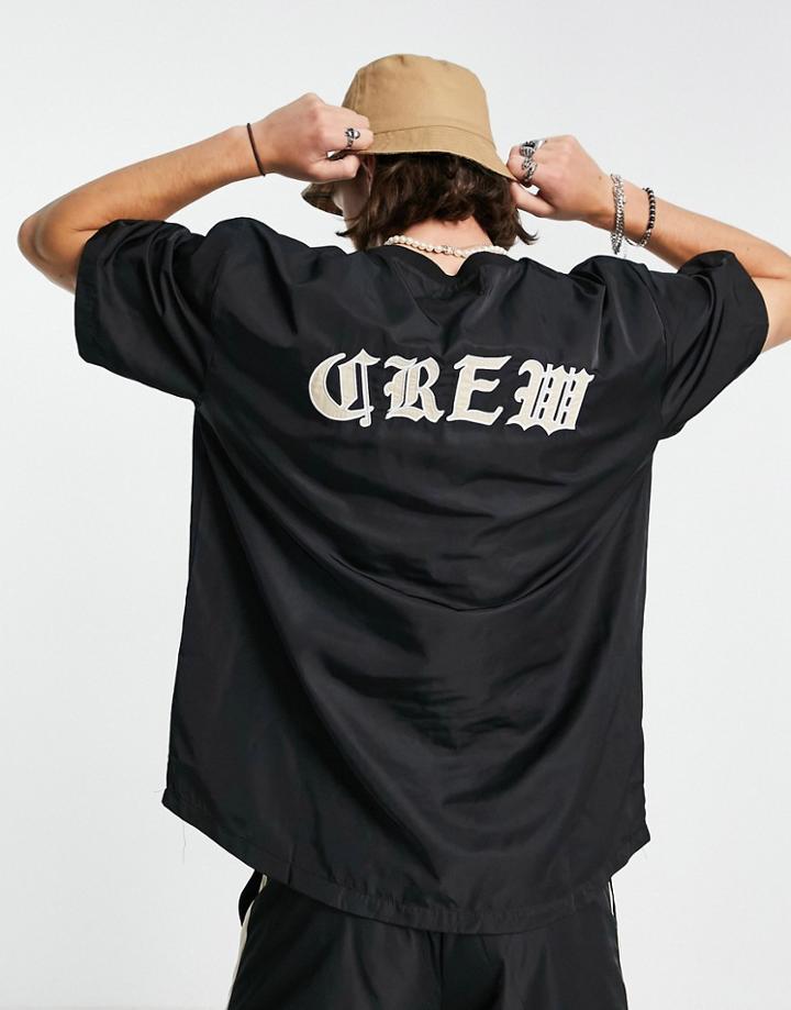 Sixth June Oversized Bonded Fabric T-shirt In Black
