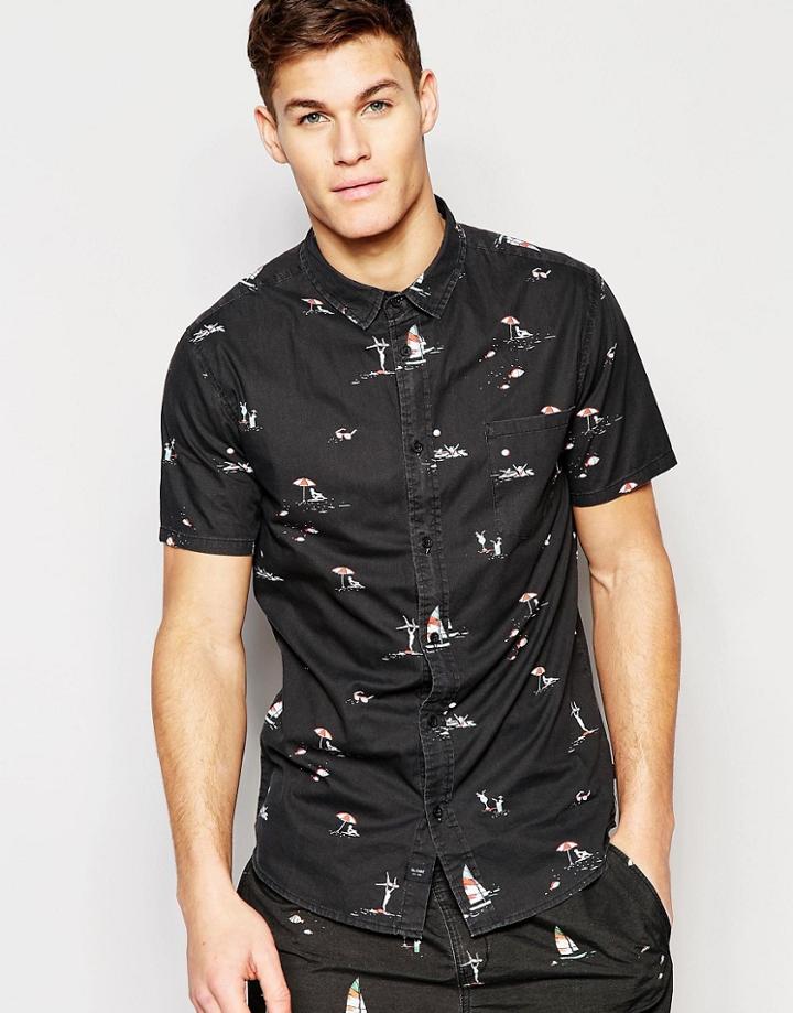 Globe Mains Beach Shirt - Black