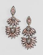 Asos Design Embellished Jewel And Crystal Drop Earrings - Multi
